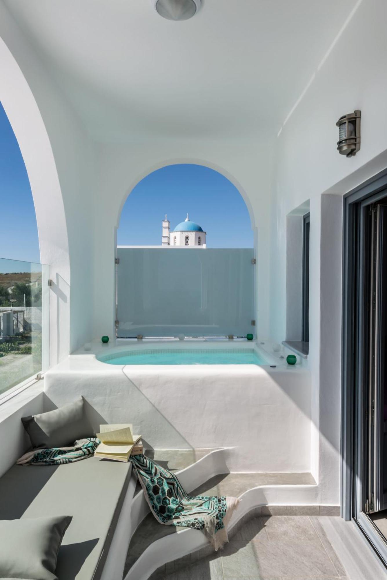 Aspronisi Luxury Villa With Caldera View Megalochori  Exteriör bild